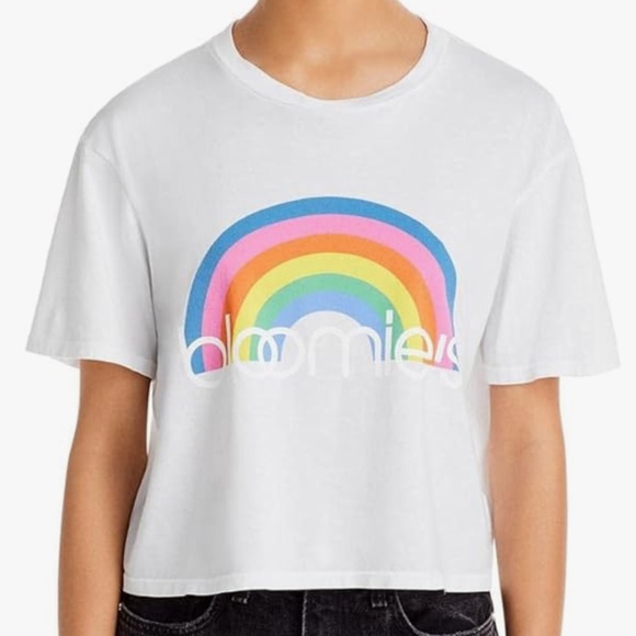Bloomies Womens Rainbow Graphic Cotton T-Shirt - Picture 6 of 6